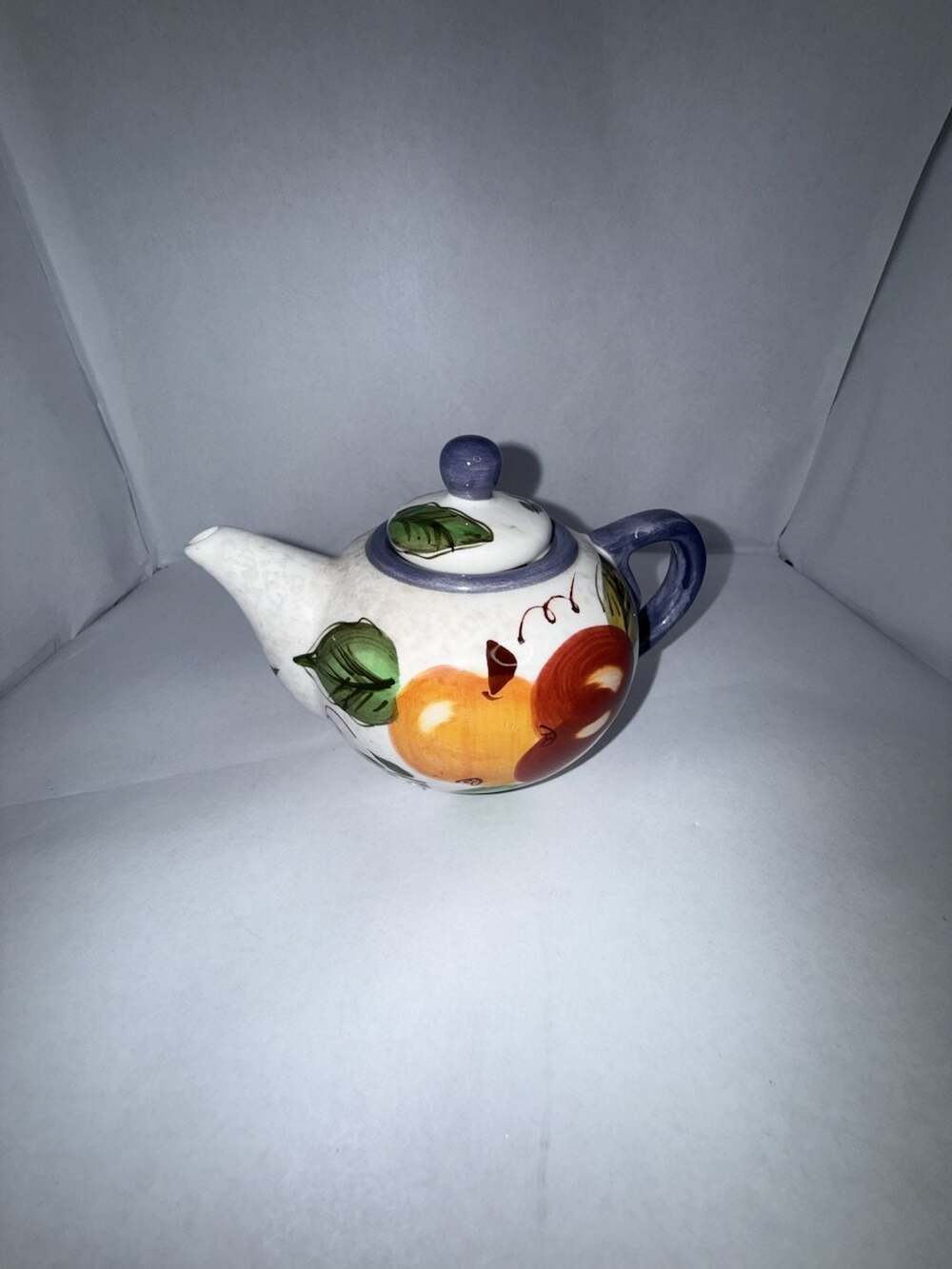 Oneida Vintage Fruit Hand Painted Ceramic Teapot